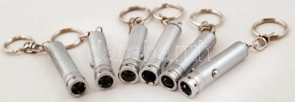 6 db LED lámpa kulcstartó, újszerű állapotban