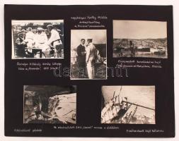 1917 Az Otrantói csata és Horthy Miklós szerepe képekben. 10 db (8x14 cm) feliratozott fotó tablón. ...