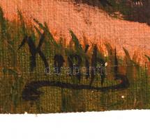 Korir jelzéssel: Naplemente. Olaj, vászon, 32×41 cm