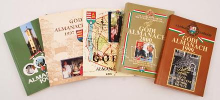 Gödi Almanach 1996-2000. 5 db. Kiadói papírkötés, jó állapotban.