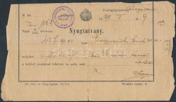 1898 Szeged, A Magyar Királyi Adóhivatal által kiállított nyugtatvány