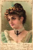 Lady, decorated litho