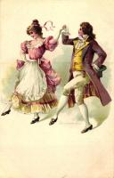 Grossvater Tanz / German folk dance, litho