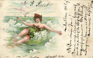 Bathing lady, No. 2971. litho (b)