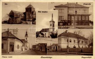 Simontornya, Református templom, Vár, Fried villa, Főutca, Nagyvendéglő, Tóth Lajos kiadása
