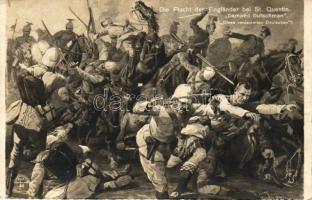 Die Flucht der Engländer bei St. Quentin Damned Dutschman / Battle of St. Quentin, WWI, R. & K. L. 30. s: Arno Grimm