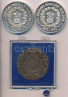 1995. "A Soproni Sörgyár 100 éves 1895-1995" fém emlékérem (42,5mm) (2x) + DN "Magyar Természetbarát Szövetség / Nemzetközi Duna Túra" Br emlékérem plasztiktokban (42,5mm) T:2,2-