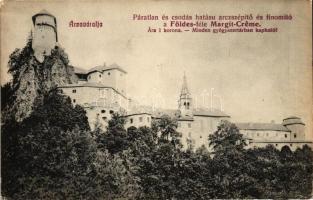 Árvaváralja, vár, Földes-féle Margit-Creme reklám / castle, cream advertisement (EK)