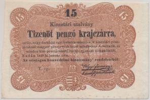 1849. 15kr "Kossuth bankó" vágáshibás T:III