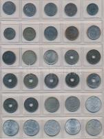 376db-os magyar fémpénz gyűjtemény, 1f - 100Ft a pengő és forint időszakból, jobb évszámokkal, érmet...