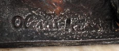 Olcsai Kiss Zoltán (1895-1981): Álltunk a vészben, álltunk merészen..., bronzírozott fém szobor, jel...