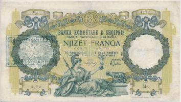 Albánia / Olasz megszállás 1939. 20Fr 1945-ös felülbélyegzéssel T:restaurált Albania / Italian occupation 1939. 20 Franga with 1945 overprint C:restored