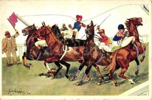 Horse race, humour, B.K.W.I. 679-1. S: Schönpflug (fl)