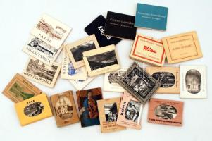 Vegyes leporelló tétel, magyar (9db) és külföldi (15db)városokról,vegyes méretben és minőségben,  24db, cca 10x7cm