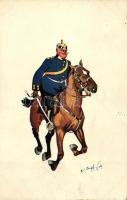 WWI German cavalry man, B.K.W.I. Serie 864-6. s: Schönpflug (fa)