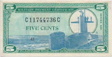 Amerikai Egyesült Államok / Katonai kiadás 1969-1970. 5c T:restaurált USA / Military Payment Certificate 1969-1970. 5 Cents C:restored
