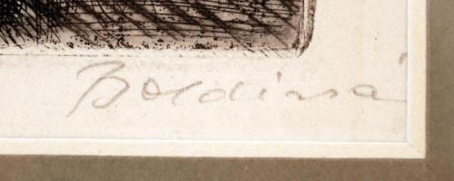 Boldizsár István (1897-1984): Déli napsütés. Színezett rézkarc, papír, jelzett, üvegezett keretben, ...