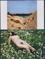 cca 1980 Szép időben, szép lányokkal, 4 db finoman erotikus fénykép, 10x10 cm és 10x15 cm /
cca 198...