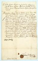 1766 Latin nyelvű kézirat levelenként küldve Háromszékre a Szebeni helytartótanácstól, feltört viaszpecséttel,36x22cm