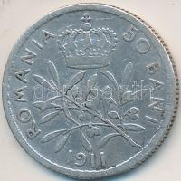 Románia 1911. 50b Ag "I. Károly" T:3
Romania 1911. 50 Bani Ag "Carol I" C:F
Kr...