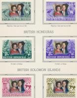 English colonies Elizabeth II. Silver Jubilee 33 paralel issue Angol gyarmatok II. Erzsébet ezüstlak...