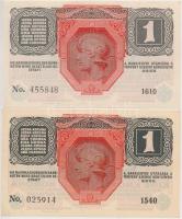 1916. 1K "Deutschösterreich" felülbélyegzéssel (2x) + 1917. 2K "Deutschösterreich&quo...