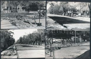1989 Budapest, a Népköztársaság útjának felbontása, a millenniumi földalatti vasút felújítása, 13 db...
