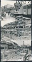 1988 Budapest, IV. ker., Bajcsy-Zs. metró állomás felszíni munkálatai, 11 db fénykép, 9x14 cm