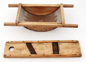 Fa-fém paradicsompasszírozó ill. káposztaszeletelő