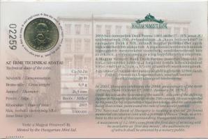 2003. 20Ft "Deák Ferenc" elsőnapi veret számozott emléklapon T:1
