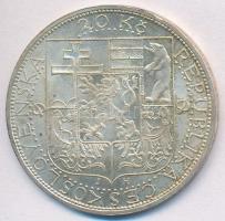 Csehszlovákia 1937. 20K Ag "Masaryk" T:2,2- Czechoslovakia 1937. 20 Korun Ag "Death of President Masaryk" C:XF,VF