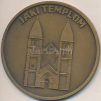 ~1980. "Jáki templom" Br emlékérem eredeti tokban (60mm) T:1