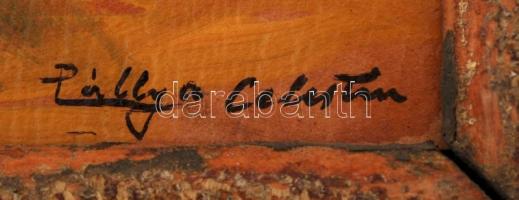 Pállya jelzéssel: Fehér ló. Olaj, karton, keretben, 18×26 cm