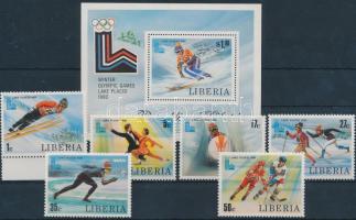 1980 Téli Olimpia, Lake Placid sor Mi 1168-1174 + blokk 95