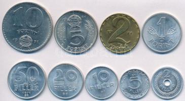1971. 2f-10Ft 9db klf érmés forgalmi sor T:1-,2