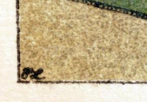 Fritzi Löw (1892-1975): Hálószobában, színes litográfia, papír, jelzett a litográfián, paszpartuban,...