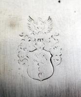 Ezüst(Ag) női cigarettatárca, címerrel díszítve, jelzett, 62,4 g /
Silver(Ag) cigarette case, with ...