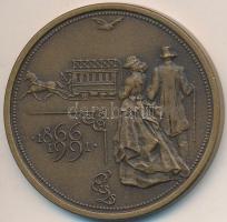 1991. "125 éve indult meg a lóvasút - BKV" Br emlékérem (38mm) T:1
