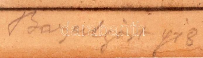 Bajor Ágost (1892-1958): Piazza Vittoro Emanuele Feltrében. Rézkarc, papír, jelzett, üvegezett keret...