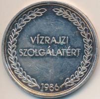 1986. "100 éves a Magyar Vízrajzi Szolgálat / Vízrajzi Szolgálatért" fém emlékérem (42,5mm...