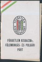 1946 Független Kisgazda Párt tagsági igazolvány