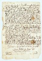 1649 Hunyad vármegyei tisztviselőknek írt levél vármegyei ügyekben, ékes magyar nyelven