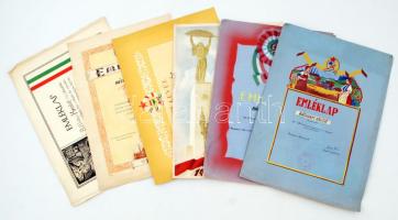1948-1959 6 db korai ritkább szocialista oklevél jó állapotban