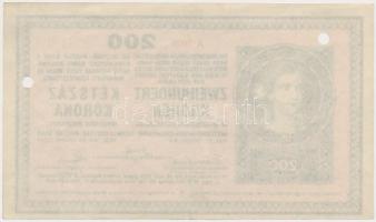 1918. 200K "A 2009" sima hátlappal, lyukasztott T:III szép papír
