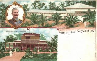 Kamerun, Gouvernements-Gebäude, von Puttkamer / German colonial postcard, litho