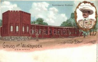 Windhoek, Kommissariat, Major Leutwein / German colonial postcard, litho