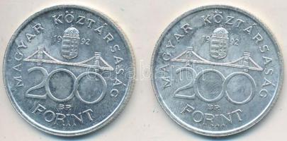 1992. 200Ft Ag "MNB" (2x) T:2,2-