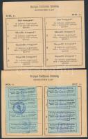cca 1930 Frontharcos Szövetség befizetési lapok igazoló bélyegekkel és egyéb kapcsolódó okmányok, összesen 6 db