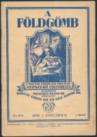 1936 A földgömb, a Magyar Földrajzi Társaság ismeretterjesztő folyóiratának 7. évf. 1. lapszáma, számos érdekes írással, képekkel. Papírkötésben, jó állapotban.