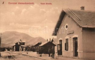 Alsószolcsva, vasútállomás, Gabudean Viktor kiadása / railway station (fl)